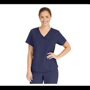 Medline Michigan Ave Yoga Navy Stretch Scrub Set